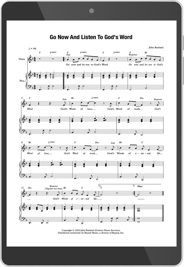 Go Now and Listen to God's Word—Sheet Music