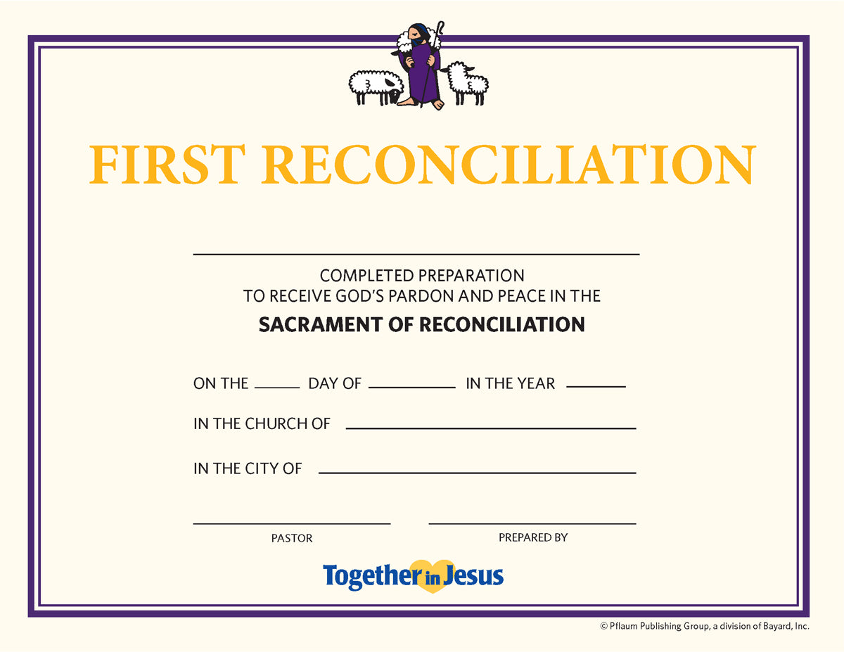 Together in Jesus First Reconciliation Certificate (Set of 10)