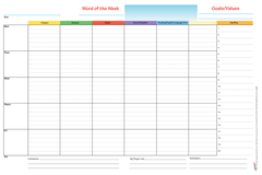 Elementary Laminated Wipe-Off Assignment Wall Chart For Grades 4-6
