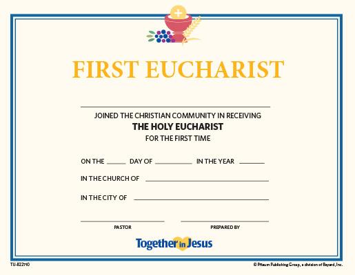 Togther in Jesus First Eucharst Certificates (Set of 10)