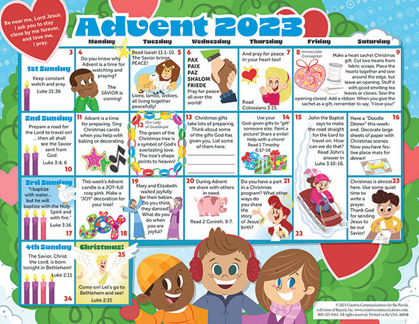 2023 Advent Children's Calendar - Catholic