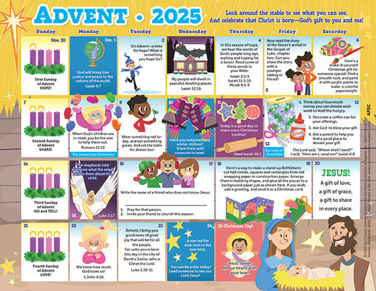 Daily Advent 2025 Calendar for Kids (Set of 50)