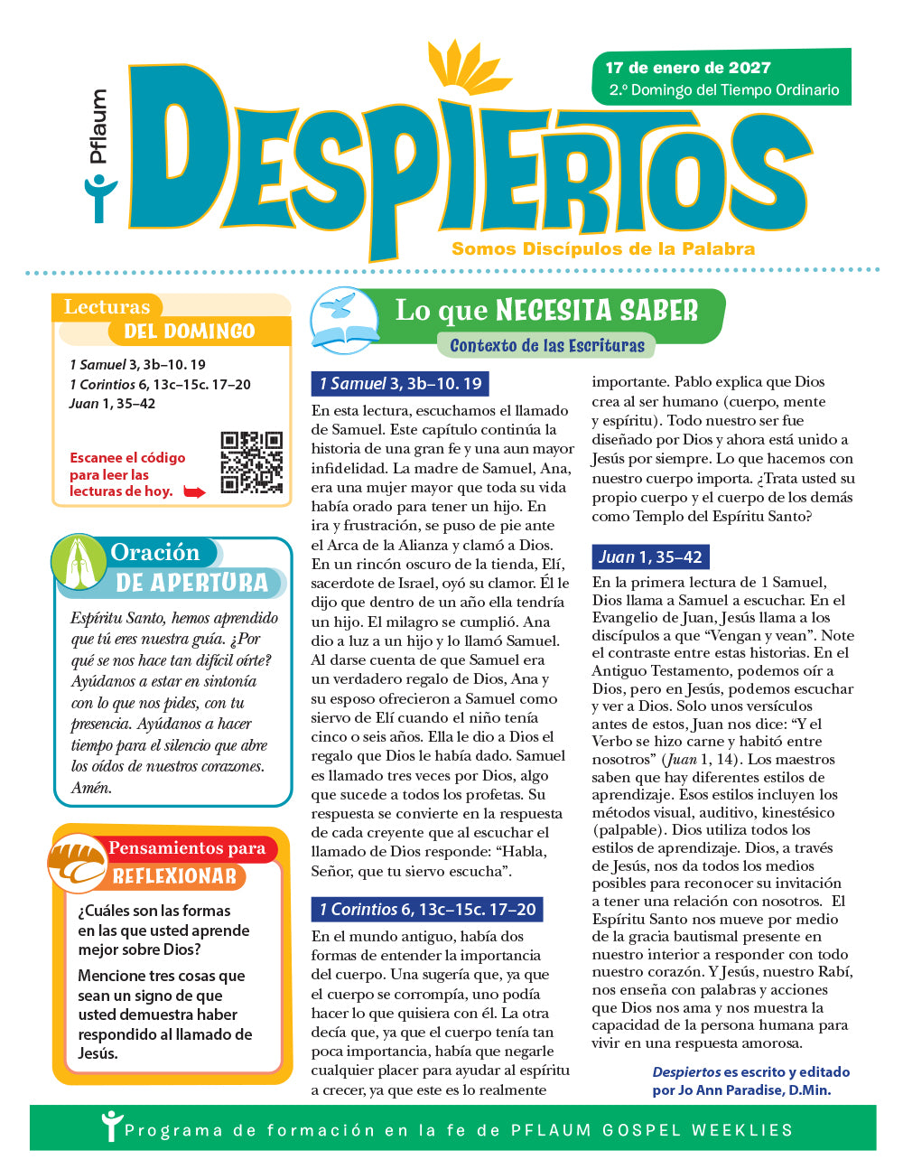 Despiertos – Somos Discípulos de la Palabra (Edición trimestral 2026-27-Unidad 3)