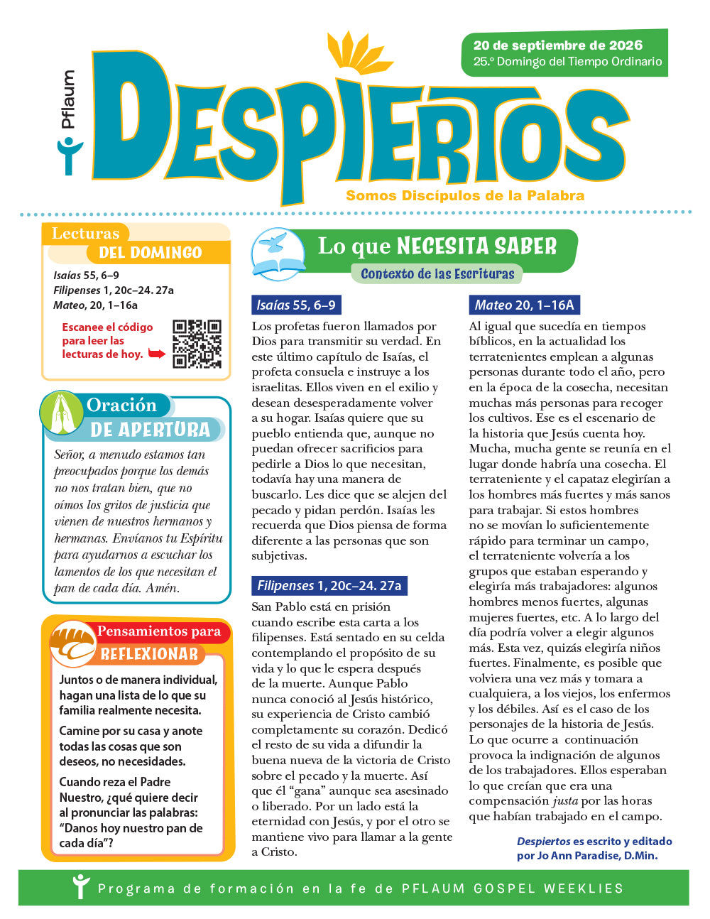 Despiertos – Somos Discípulos de la Palabra (Edición trimestral 2026-27-Unidad 1)
