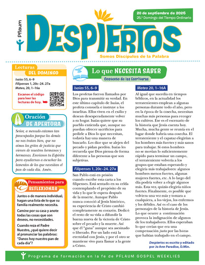 Despiertos – Somos Discípulos de la Palabra (Edición trimestral 2026-27-Unidad 1)