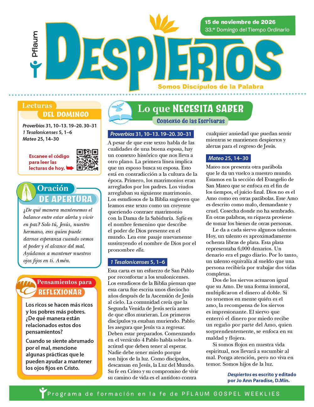 Despiertos – Somos Discípulos de la Palabra (Edición trimestral 2026-27-Unidad 2)