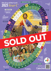 Laminated - The Year of Our Lord 2025 — Classroom Liturgical Calendar / El Año de Nuestro Señor 2025 — Un calendario litúrgico para el aula  (Bilingual)