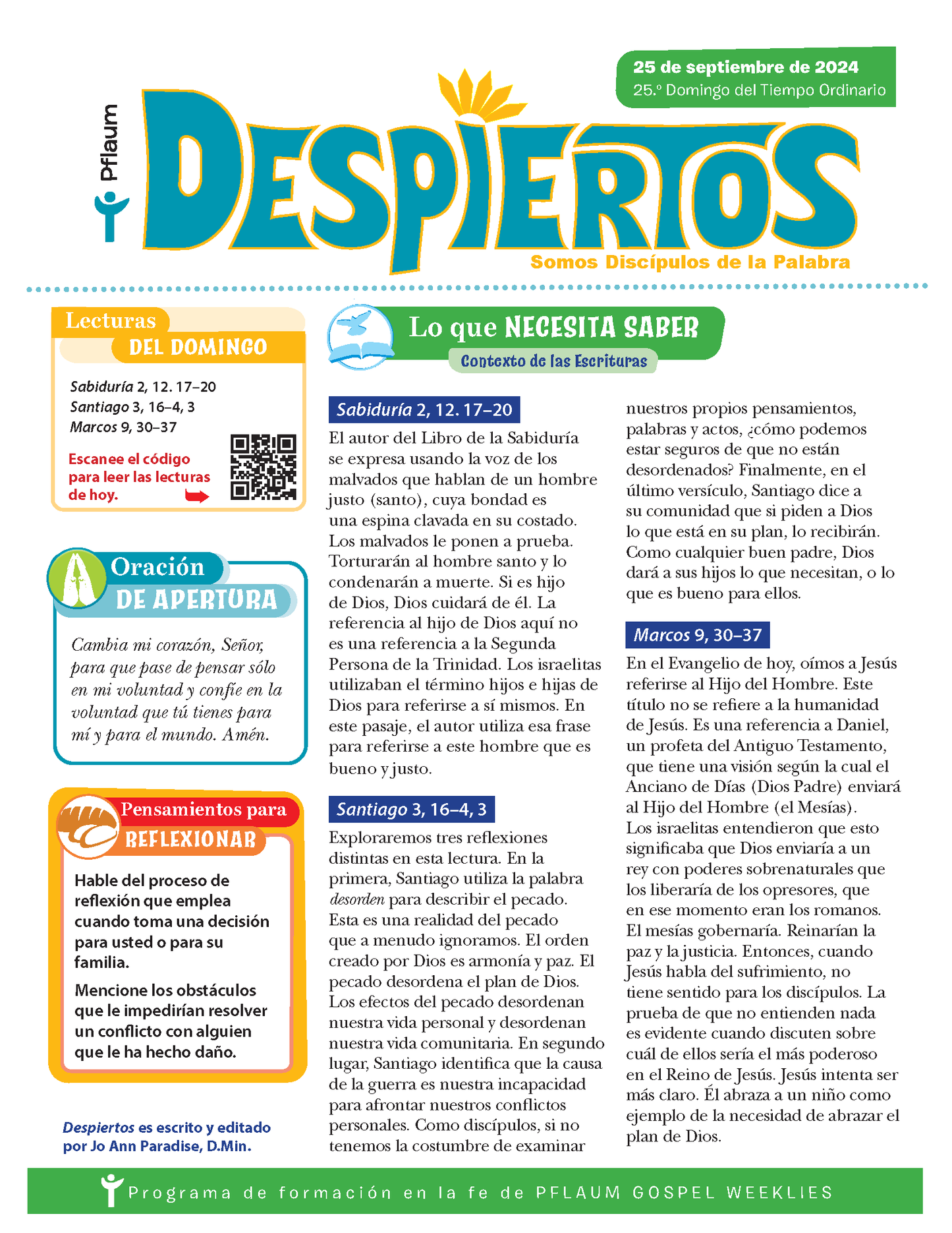 Despiertos – Somos Discípulos de la Palabra (Edición trimestral 2024-25-Unidad 1)