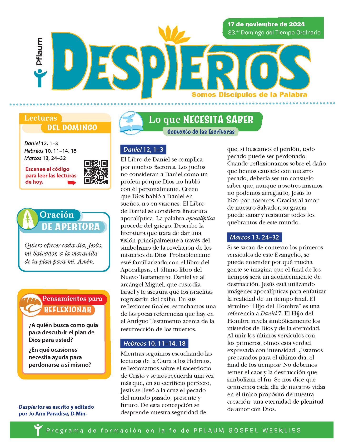 Despiertos – Somos Discípulos de la Palabra (Edición trimestral 2024-25-Unidad 2)