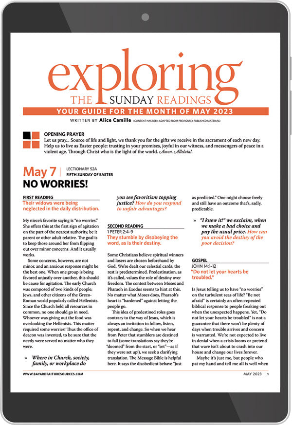 May 2023 Exploring the Sunday Readings Digital Edition first page in a tablet.