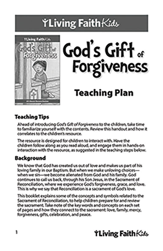 God's Gift of Forgiveness Teacher Plan