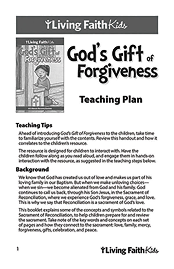 Living Faith Kids: God's Gift of Forgiveness Teacher Guide
