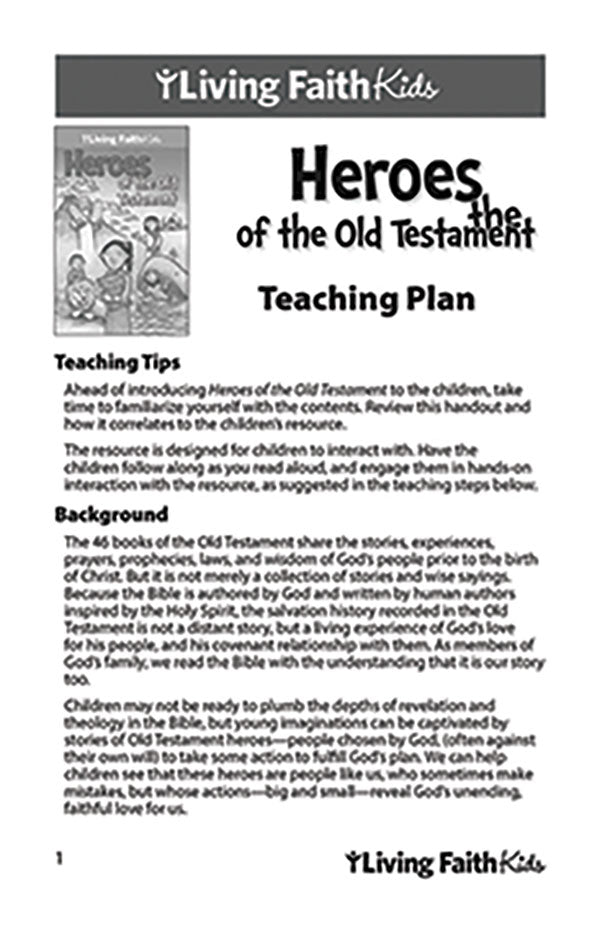 Heroes of the Old Testament Teacher Plan