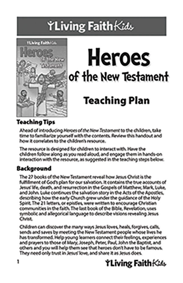 Heroes of the New Testament Teacher Plan