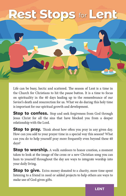 Rest Stops for Lent Bulletin Insert