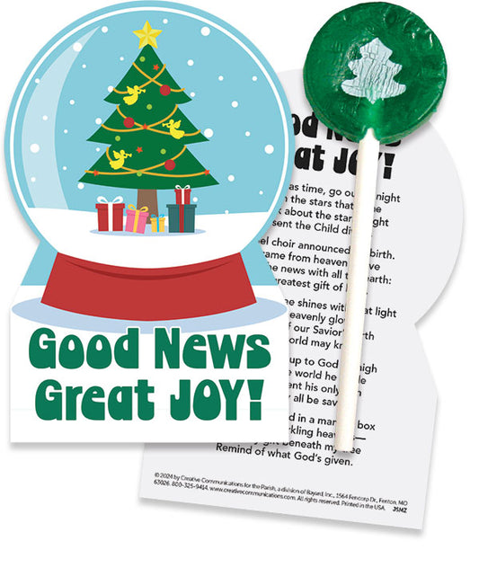 Good News Christmas Candy Card with Sucker