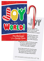 Joy to the World Christmas Candy Card with Peppermint