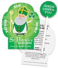 St. Patrick's Good News Candy Card with Sucker