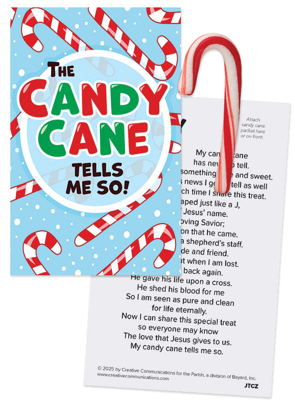 The Candy Cane Tells Me So! Christmas Candy Card with Peppermint