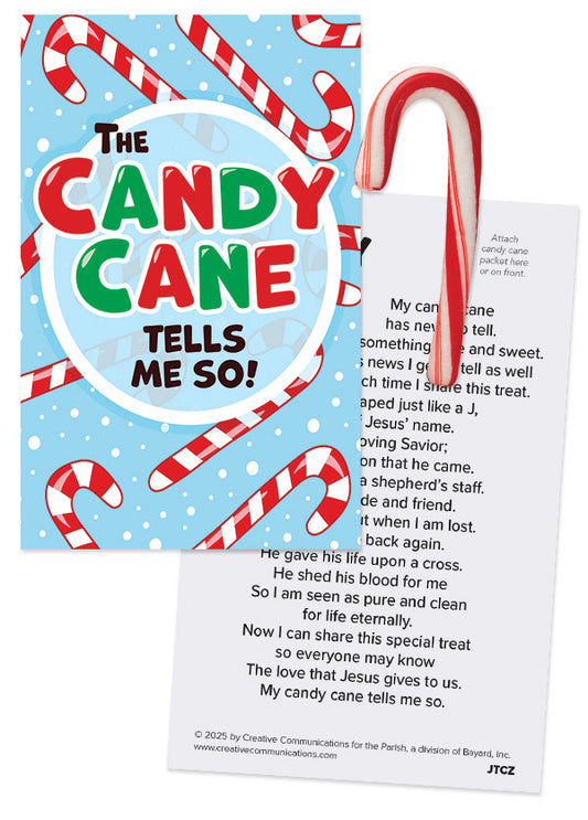 The Candy Cane Tells Me So! Christmas Candy Card with Peppermint