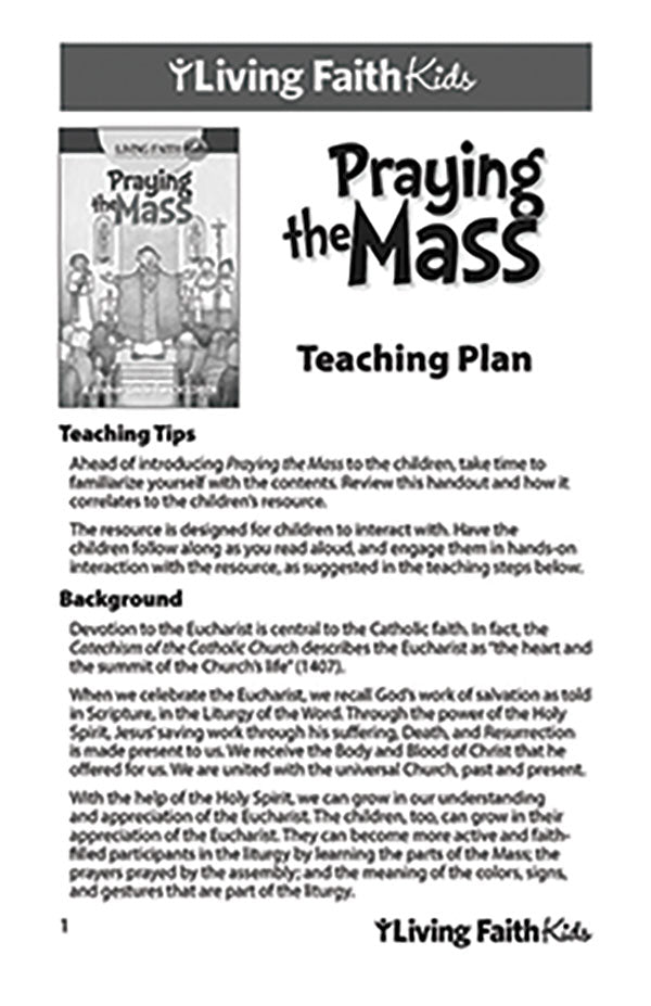 Praying the Mass Teacher Plan