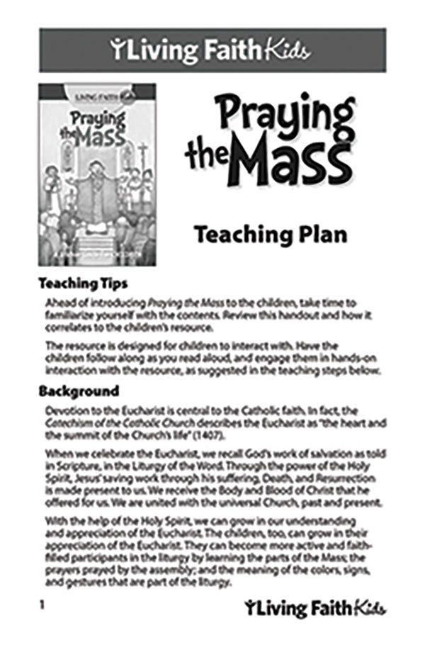 Living Faith Kids: Praying the Mass Teacher Guide
