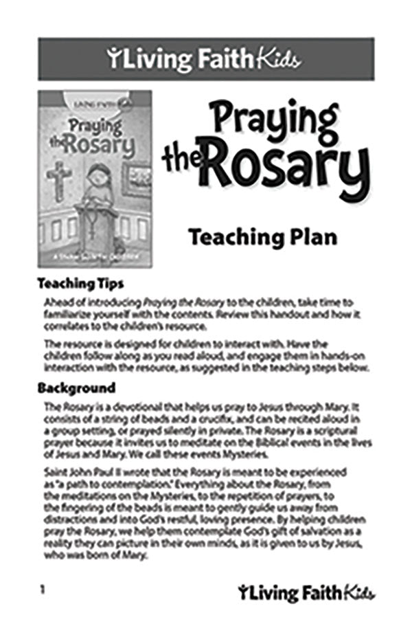 Praying the Rosary Teacher Plan