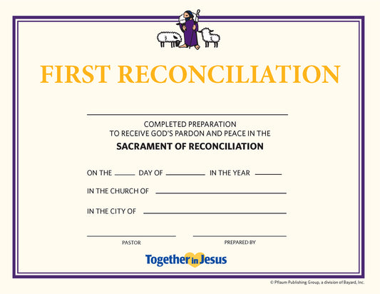 Together in Jesus First Reconciliation Certificate (Set of 10)