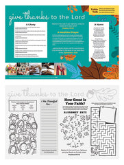 Give Thanks to the Lord: Placemat for Thanksgiving (Set of 50)