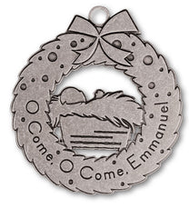 Metal Christmas Ornament: O Come, O Come Emmanuel