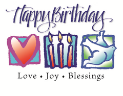 Happy Birthday Card. Love, Joy, Blessings