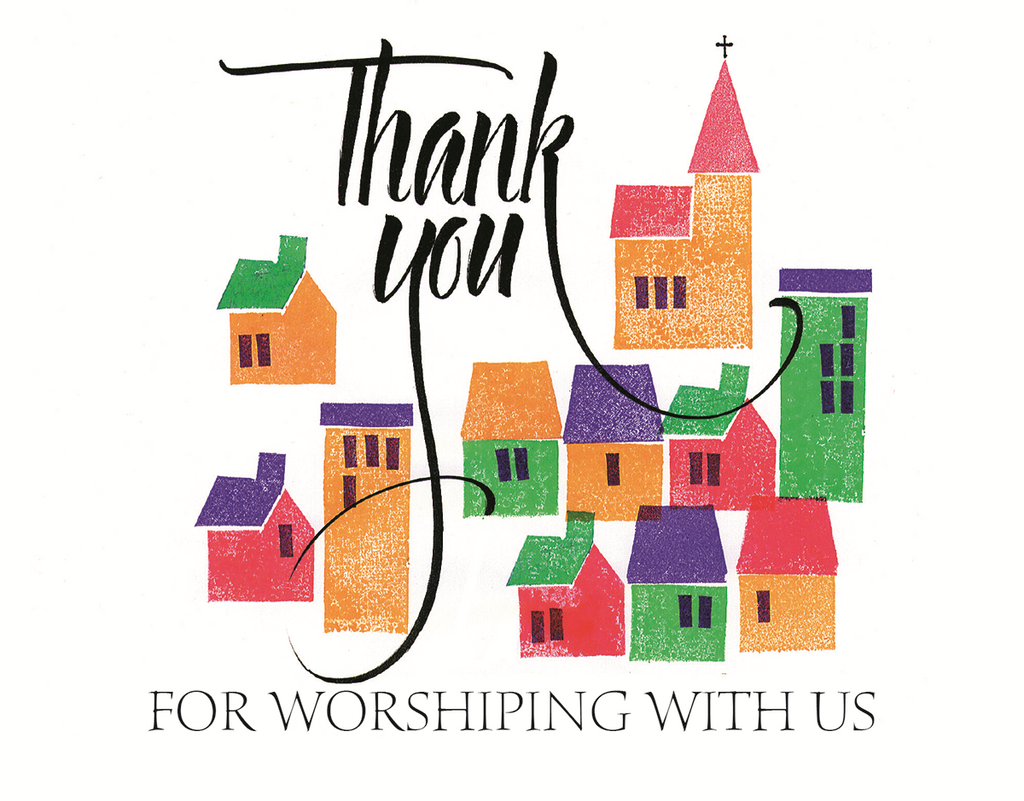 Thank You For Worshiping With Us Card - Without Imprinting