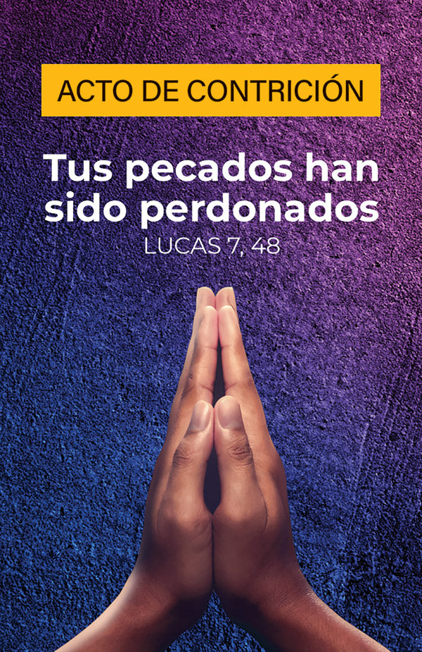 Act Of Contrition Spanish Prayer Card