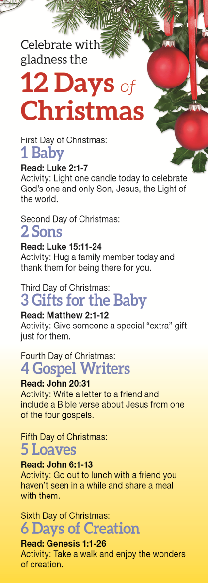 Picture of "Bookmark: Twelve Days Of Christmas Gladness Bookmark".