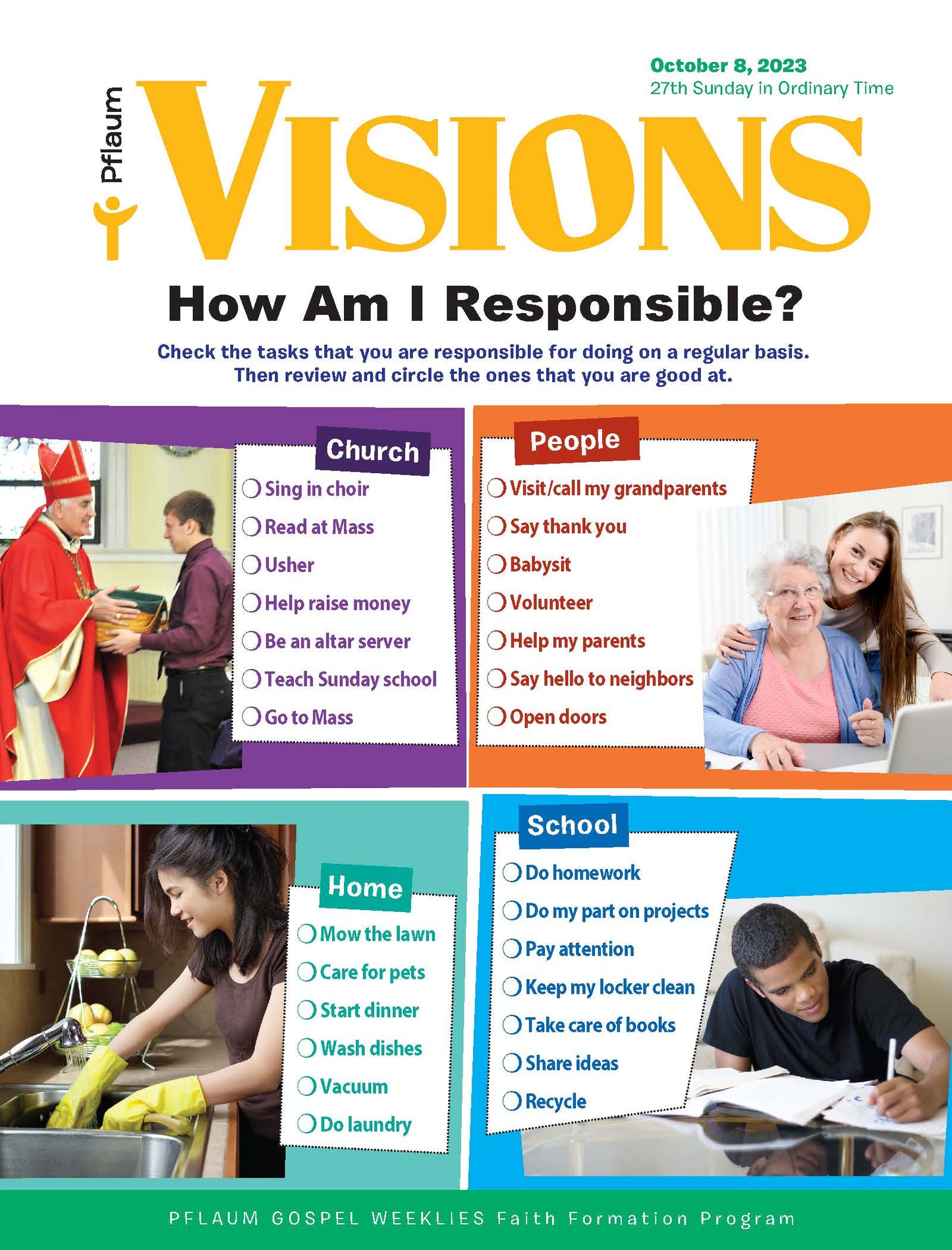 Visions Student — Grades 7-9 — Pflaum Gospel Weeklies